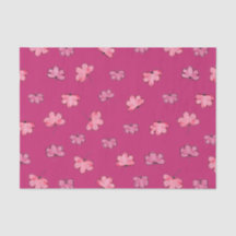 Papel de tejido floral rosado