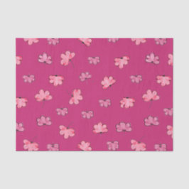 Seda Papel de tejido floral rosado