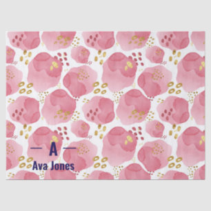 Seda Papel de tejido floral rosado personalizado - Wat