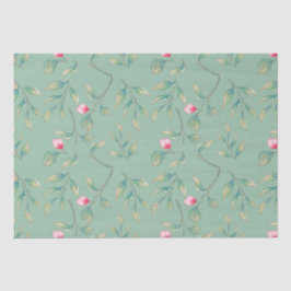 Seda Papel de Tejido Floral Verde Cameo