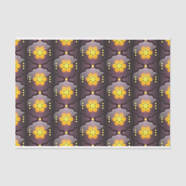 Seda Papel de tejido geométrico de estilo marroquí (Anverso)