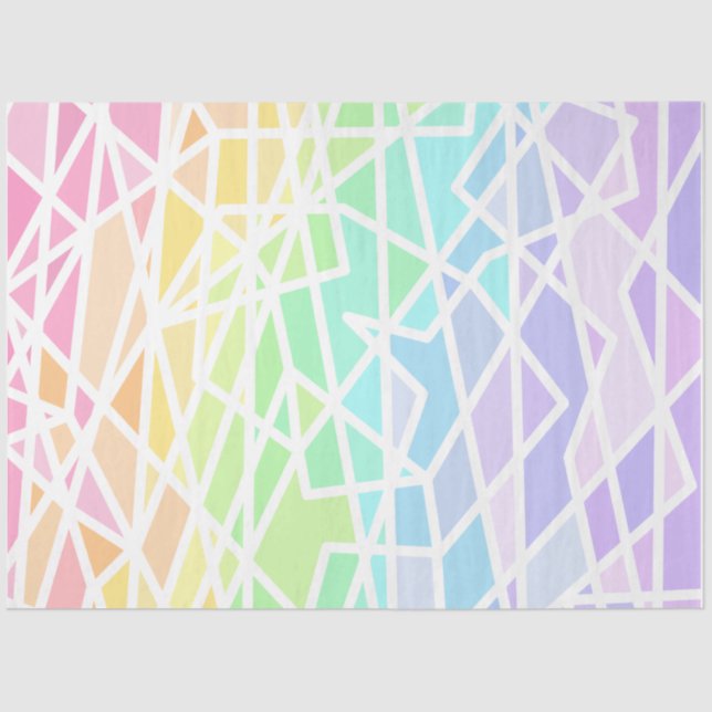 Seda Papel de tejido geométrico gradiente arcoiris (Anverso)