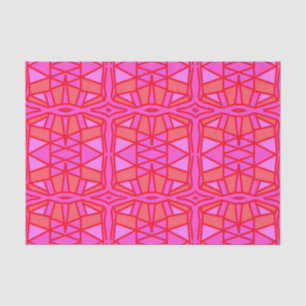 Seda Papel de tejido geométrico rosado caliente