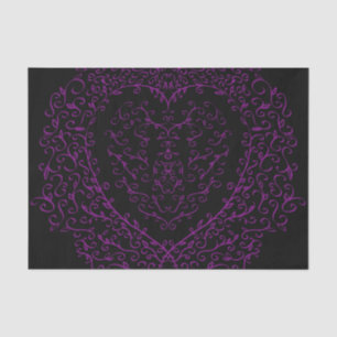 Seda Papel de tejido gótico Boda morado y negro