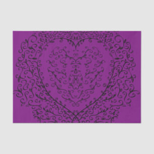 Seda Papel de tejido gótico Boda morado y negro