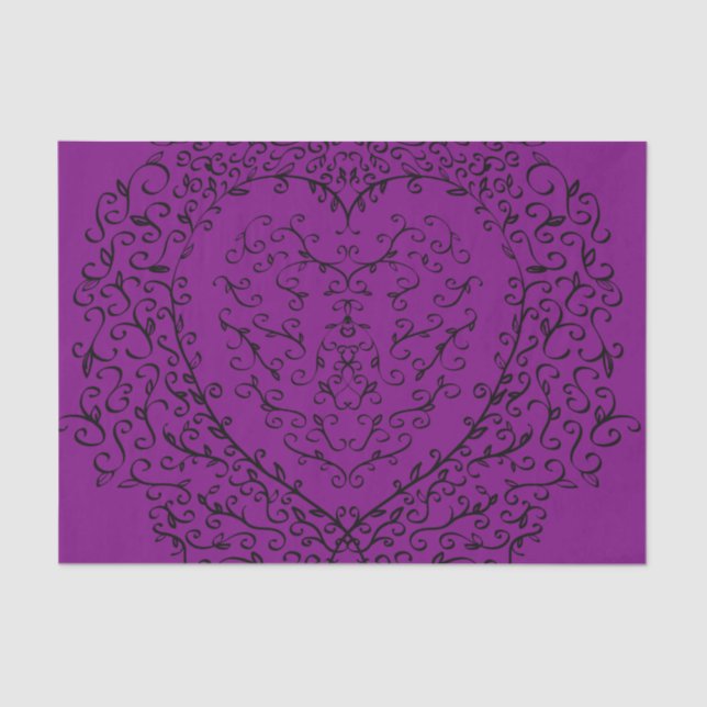 Seda Papel de tejido gótico Boda morado y negro (Anverso)