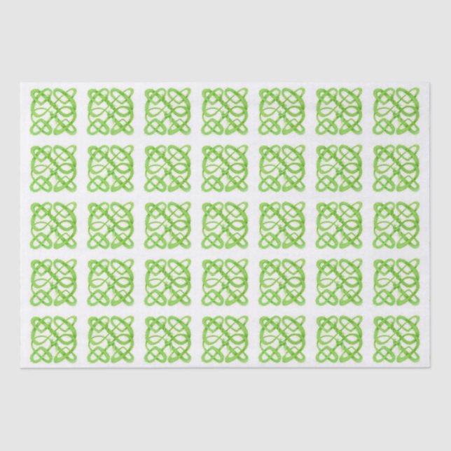 Seda Papel de Tejido GREEN CELTIC KNOT (Anverso)