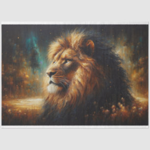 Seda Papel De Tejido Majestic Lion Decoupage