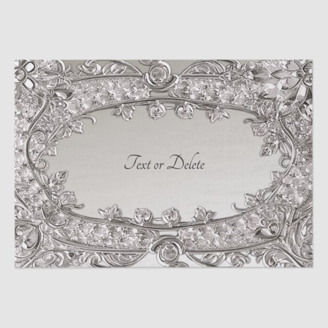Seda Papel de tejido moderno Ornate Plateado (Anverso)