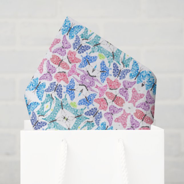 Seda Papel de Tejido Mosaico de Mariposa (Bolsa de regalo)