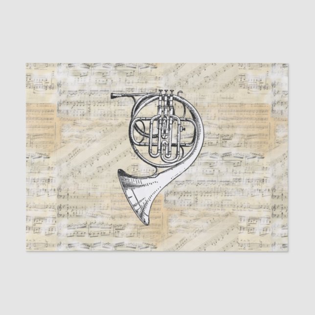Seda Papel de tejido musical de hoja de bocina francesa (Anverso)