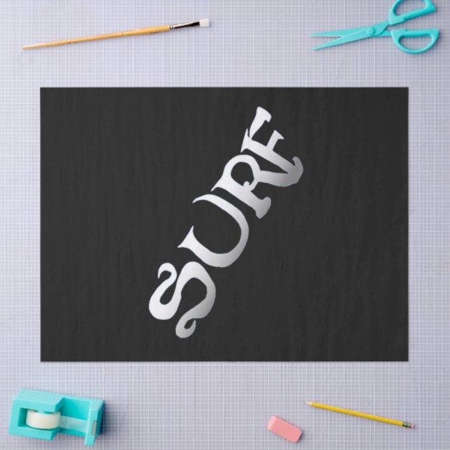Seda Papel de tejido negro de Surf inclinado (Artesanía)