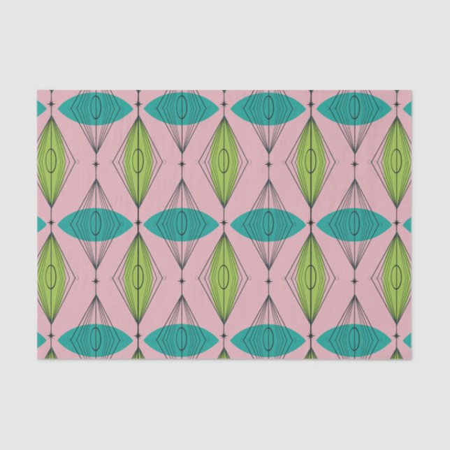 Seda Papel de tejido Ogeo Rosa Atómico y Starburst (Anverso)