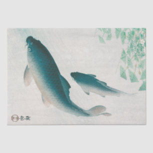 SEDA PAPEL DE TEJIDO : OHARA KOSON : CARP/KOI 1926