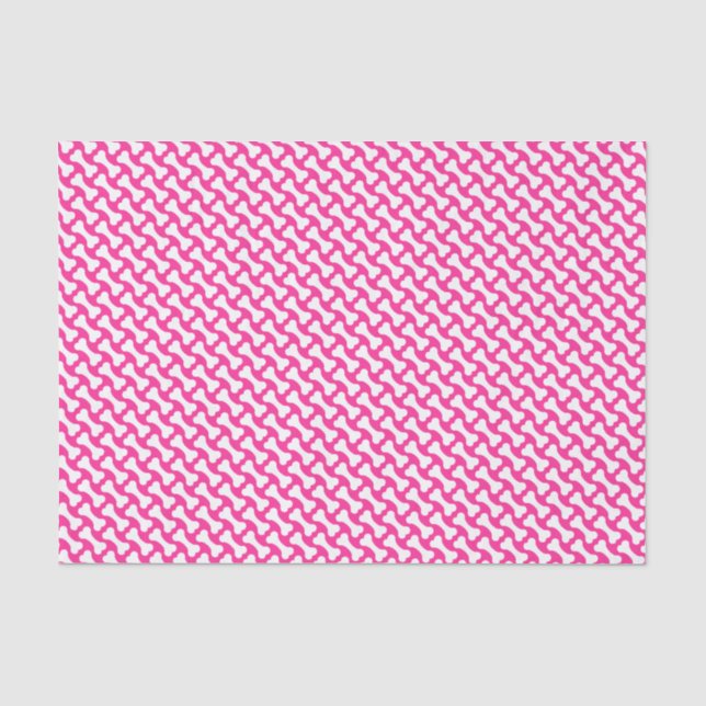 Seda Papel de tejido para huesos de perro rosa y blanco (Anverso)
