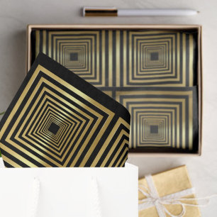 Seda Papel de tejido para regalo de oro negro