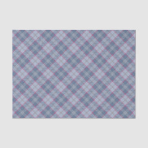 Seda Papel de Tejido Pastel Azul y Tartán Rosa