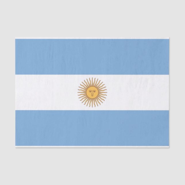 Seda Papel de tejido patriótico con bandera argentina (Anverso)