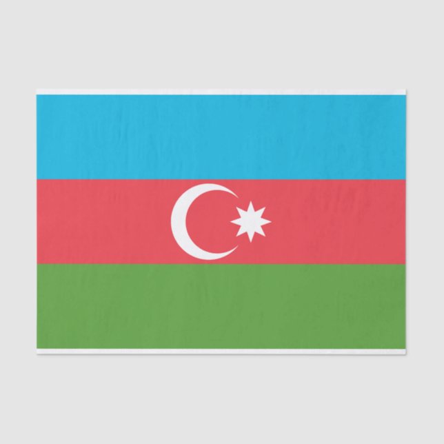 Seda Papel de tejido patriótico con bandera de Azerbaiy (Anverso)