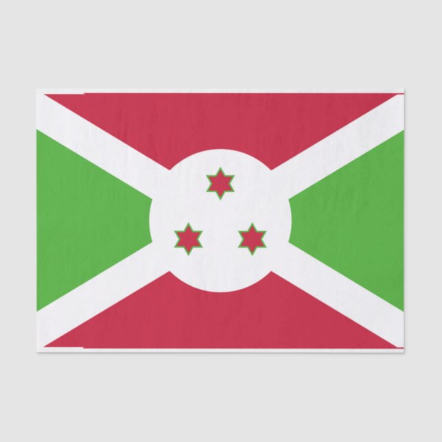 Seda Papel de tejido patriótico con bandera de Burundi (Anverso)