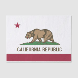 Seda Papel de tejido patriótico con bandera de Californ