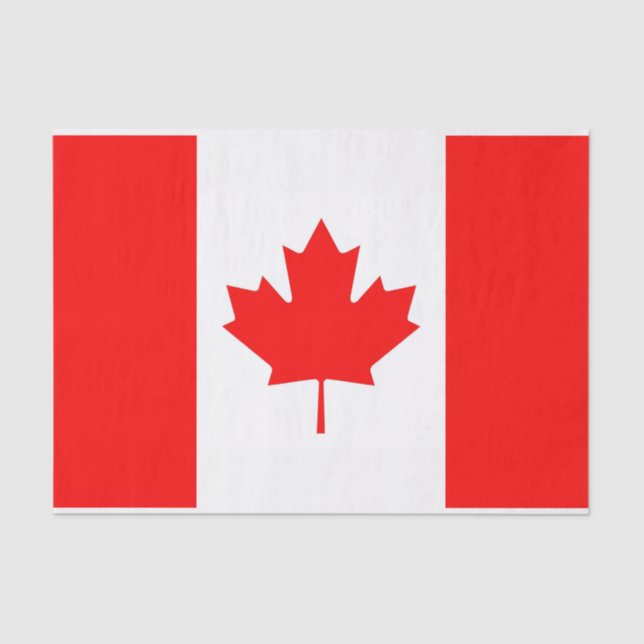 Seda Papel de tejido patriótico con bandera de Canadá (Anverso)