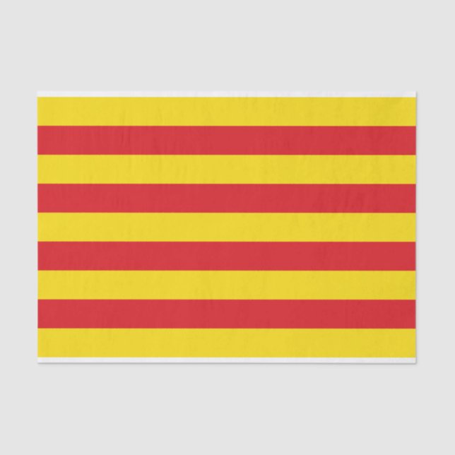 Seda Papel de tejido patriótico con bandera de Cataluña (Anverso)