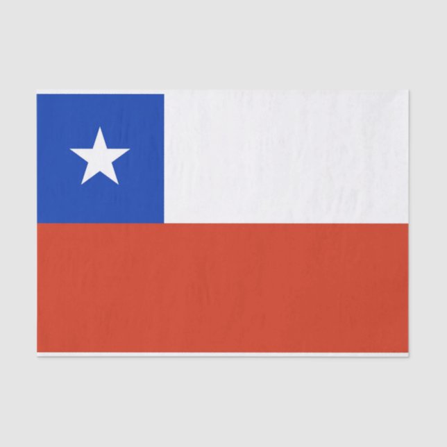 Seda Papel de tejido patriótico con bandera de Chile (Anverso)