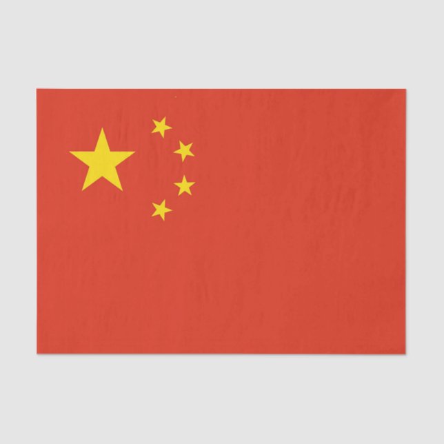 Seda Papel de tejido patriótico con bandera de China (Anverso)