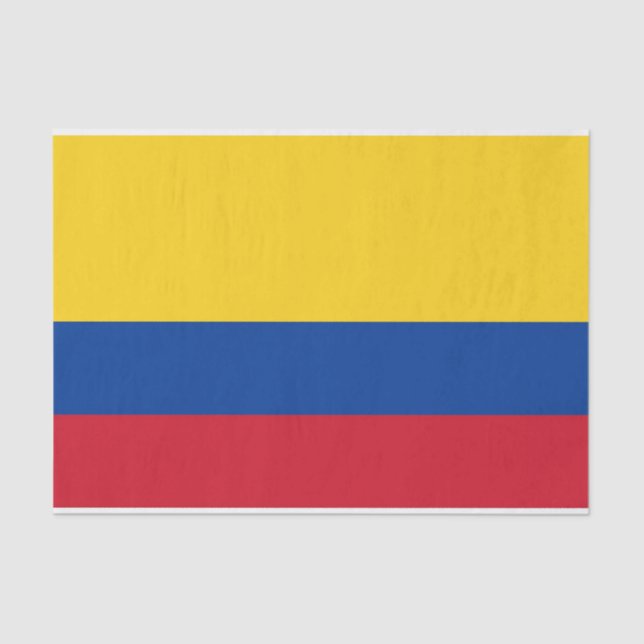 Seda Papel de tejido patriótico con bandera de Colombia (Anverso)