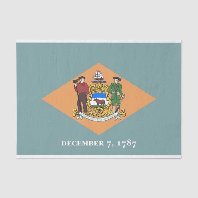 Seda Papel de tejido patriótico con bandera de Delaware (Anverso)