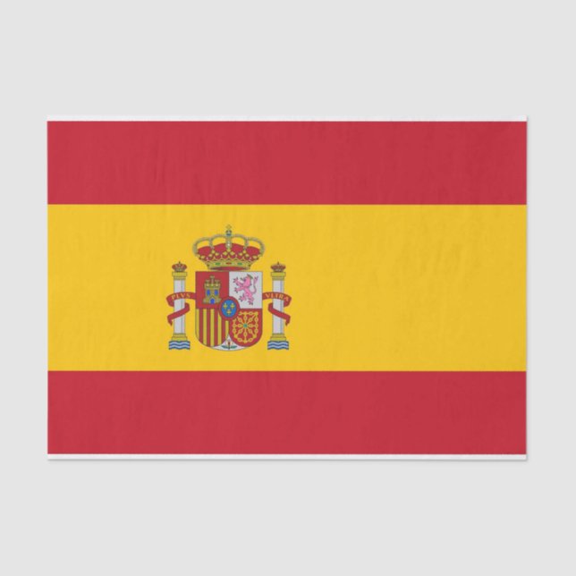 Seda Papel de tejido patriótico con bandera de España (Anverso)