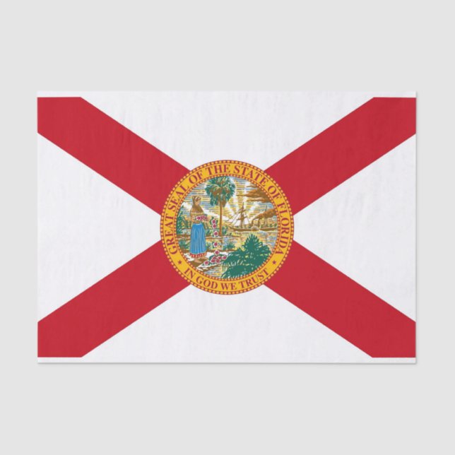Seda Papel de tejido patriótico con bandera de Florida (Anverso)