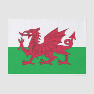 Seda Papel de tejido patriótico con bandera de Gales