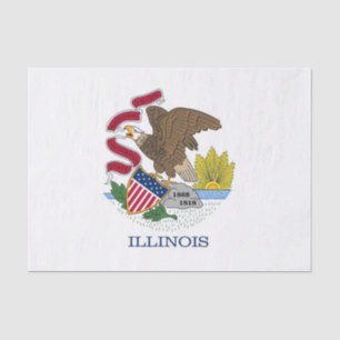 Seda Papel de tejido patriótico con bandera de Illinois