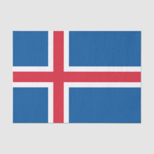 Seda Papel de tejido patriótico con bandera de Islandia