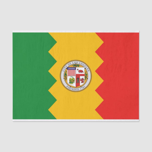 Seda Papel de tejido patriótico con bandera de Los Ánge (Anverso)