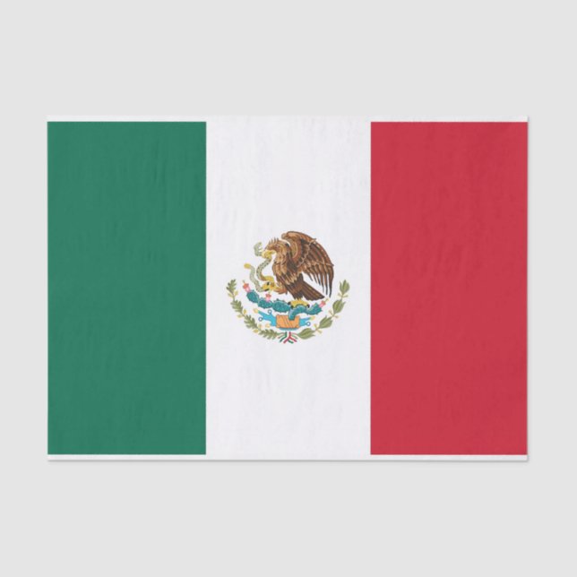 Seda Papel de tejido patriótico con bandera de México (Anverso)
