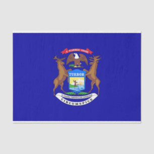 Seda Papel de tejido patriótico con bandera de Michigan