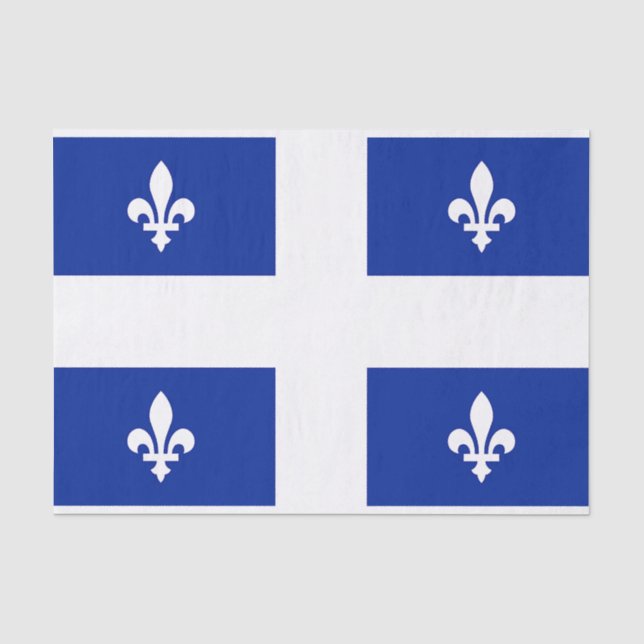 Seda Papel de tejido patriótico con bandera de Quebec,  (Anverso)
