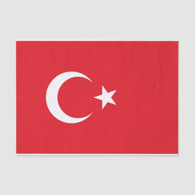 Seda Papel de tejido patriótico con bandera de Turquía (Anverso)