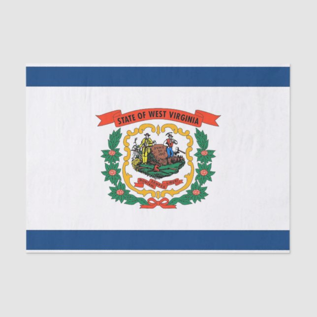 Seda Papel de tejido patriótico con bandera de Virginia (Anverso)