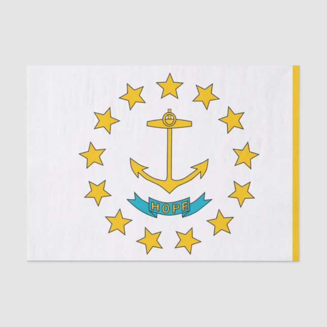 Seda Papel de tejido patriótico con bandera Isla Rhode (Anverso)