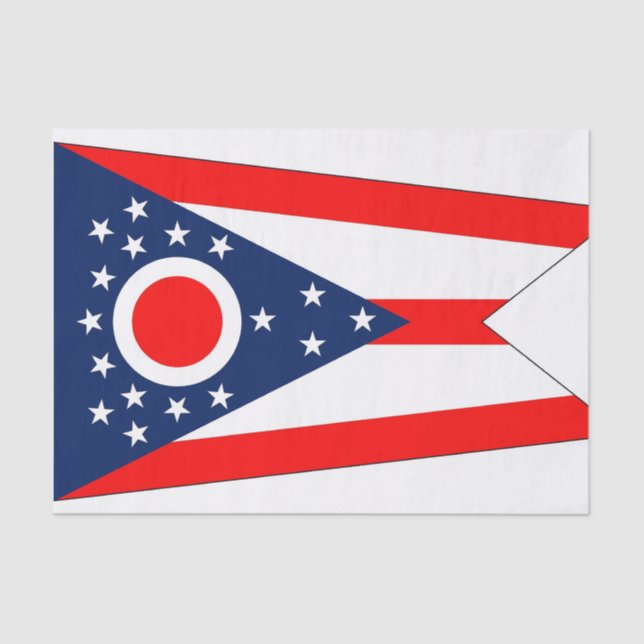 Seda Papel de tejido patriótico con bandera Ohio (Anverso)