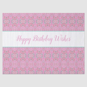 Seda Papel De Tejido Patterado Con Feliz Cumpleaños