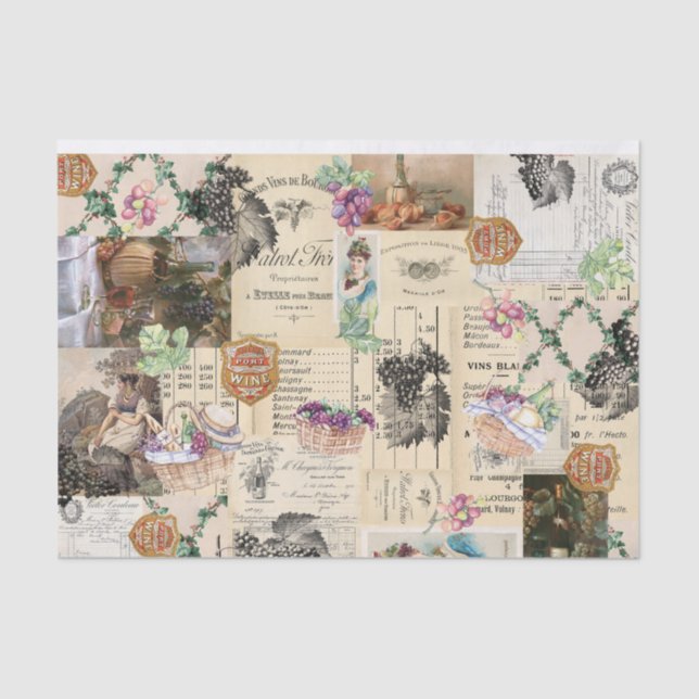 Seda Papel de tejido pictórico de viñedos (Anverso)