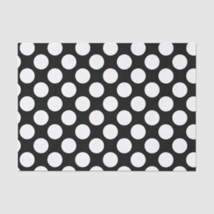 SEDA PAPEL DE TEJIDO ♥︎ POLKA DOT NEGRO Y BLANCO ♥︎
