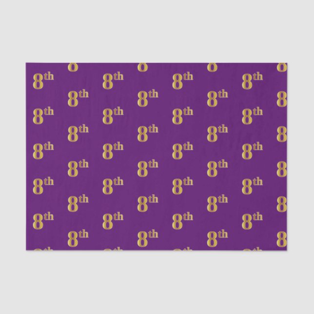 Seda Papel de Tejido Purple, Faux Gold Octavo (Octavo) (Anverso)