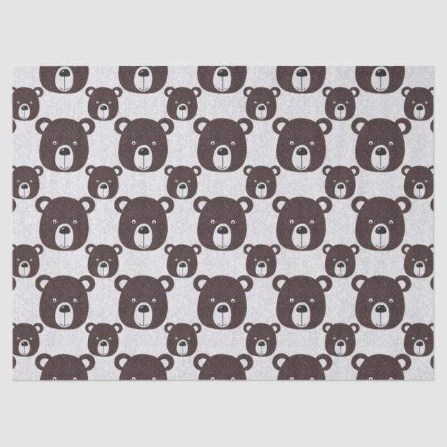 Seda Papel de tejido Purpurina de oso marrón (Anverso)