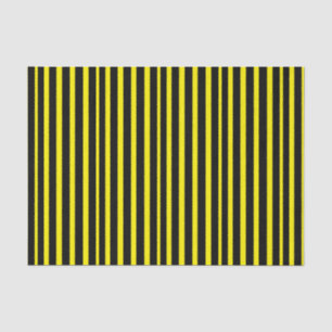 Seda Papel de tejido rayado negro y amarillo grueso